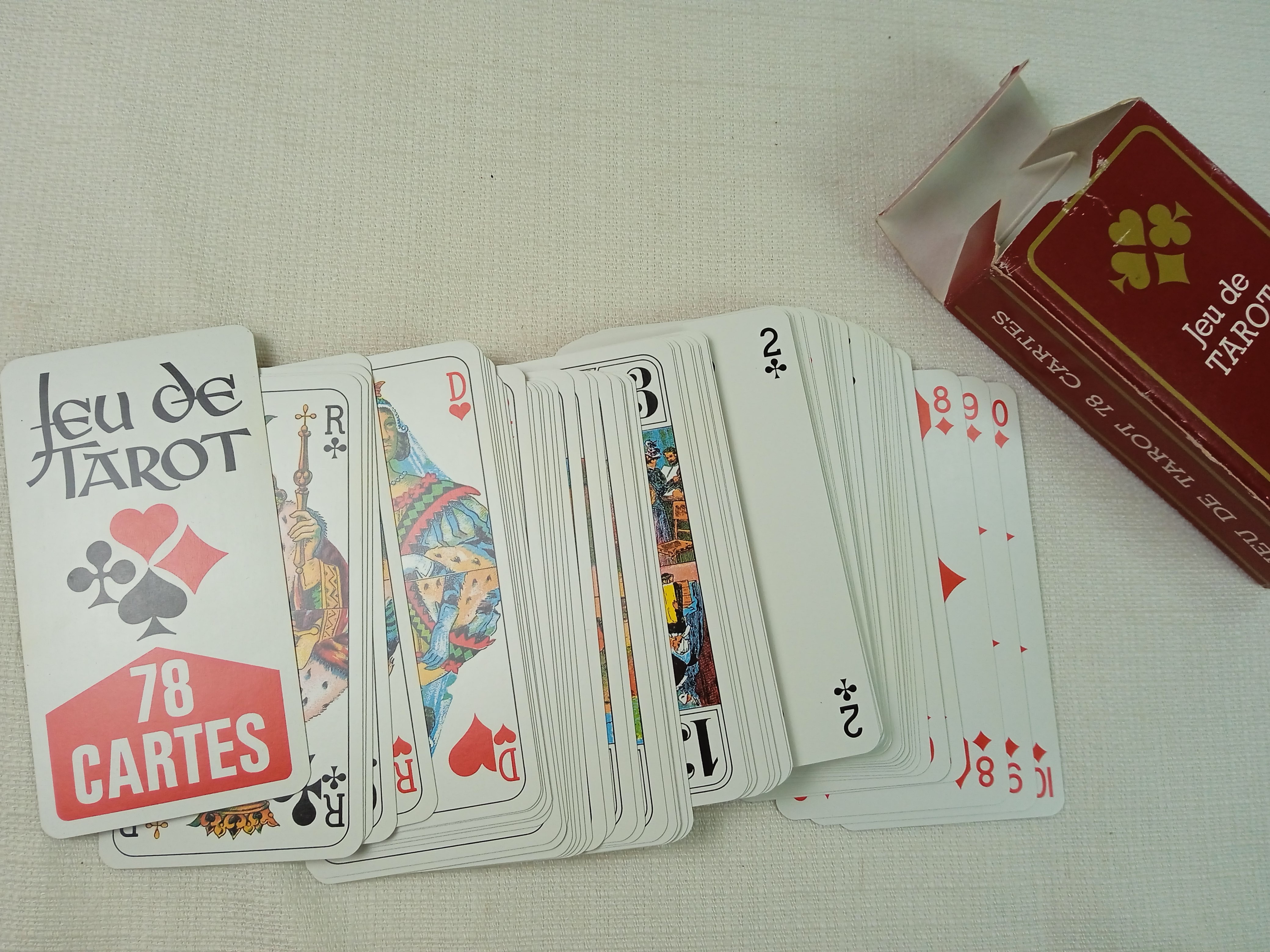 Lot de 3 jeux de cartes : Bridge, Bataille/Belote, Tarot - Bon état - Photo 3